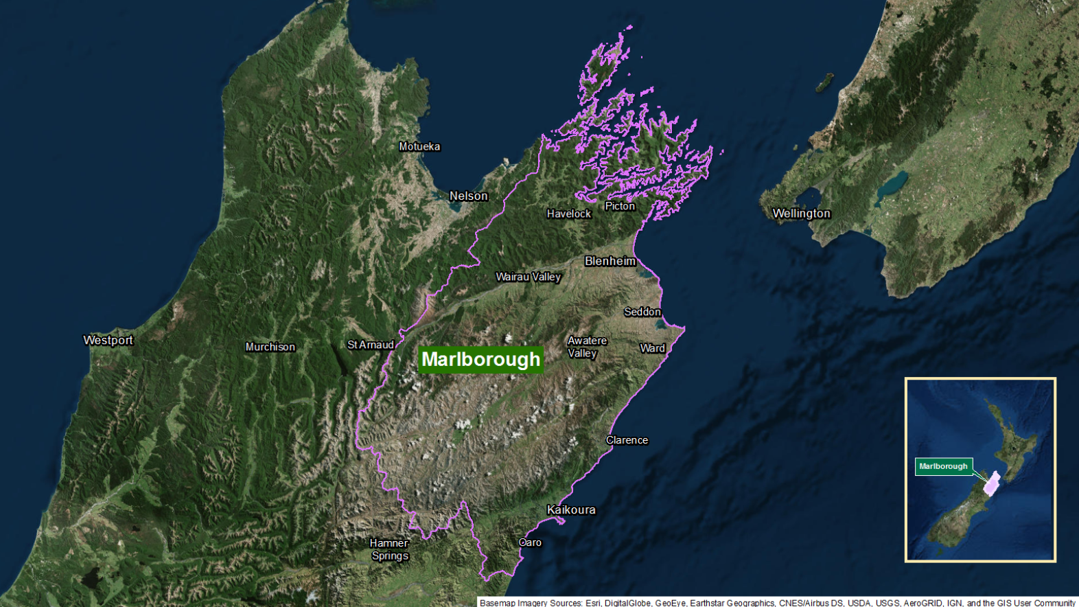 Map of area: Marlborough GI static map v1.0
