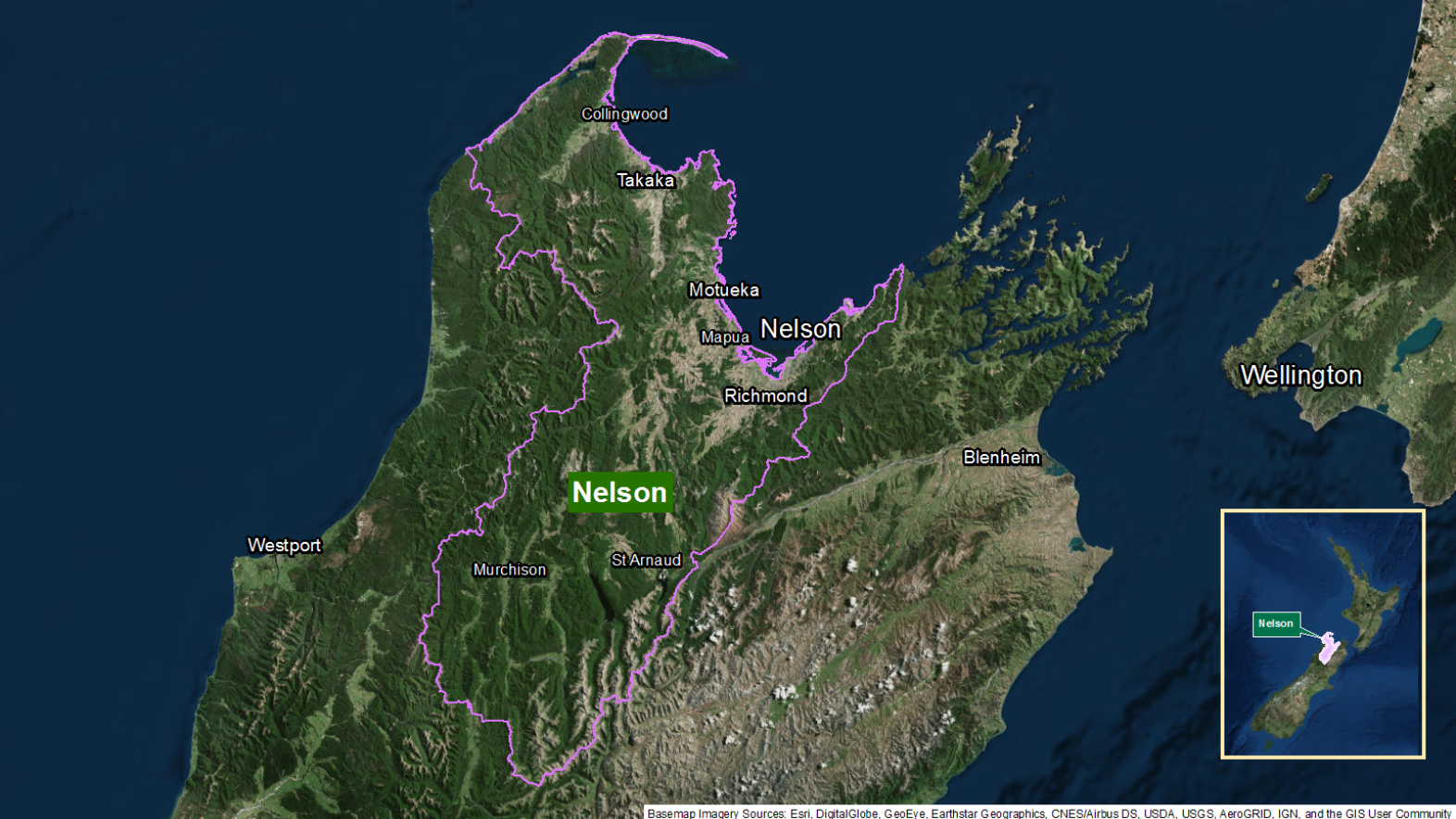 Map of area: Nelson GI static map v1.0