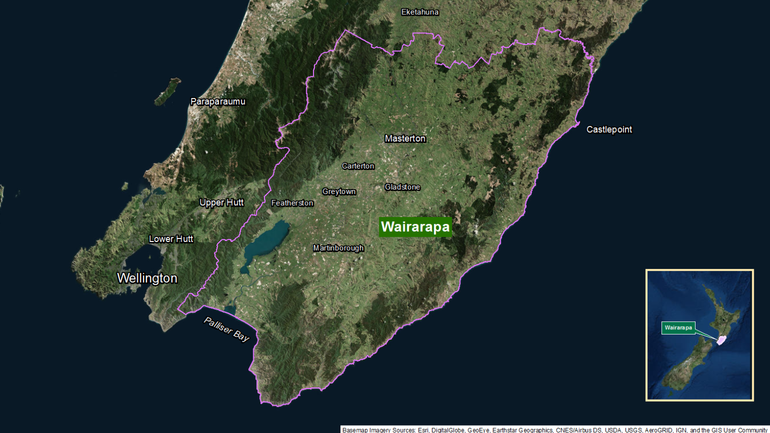 Map of area: Wairarapa GI static map v1.0