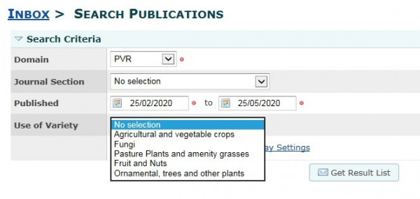 Search publications tool example